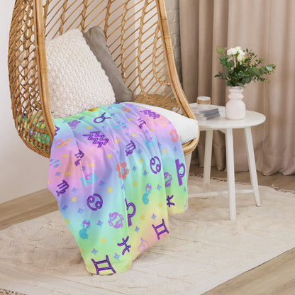 Zodiac Sign Inspired Sublimated Sherpa Blanket 