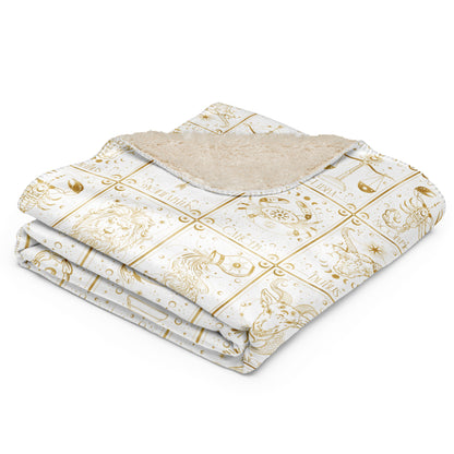 Zodiac Sign Inspired Sublimated Sherpa Blanket 