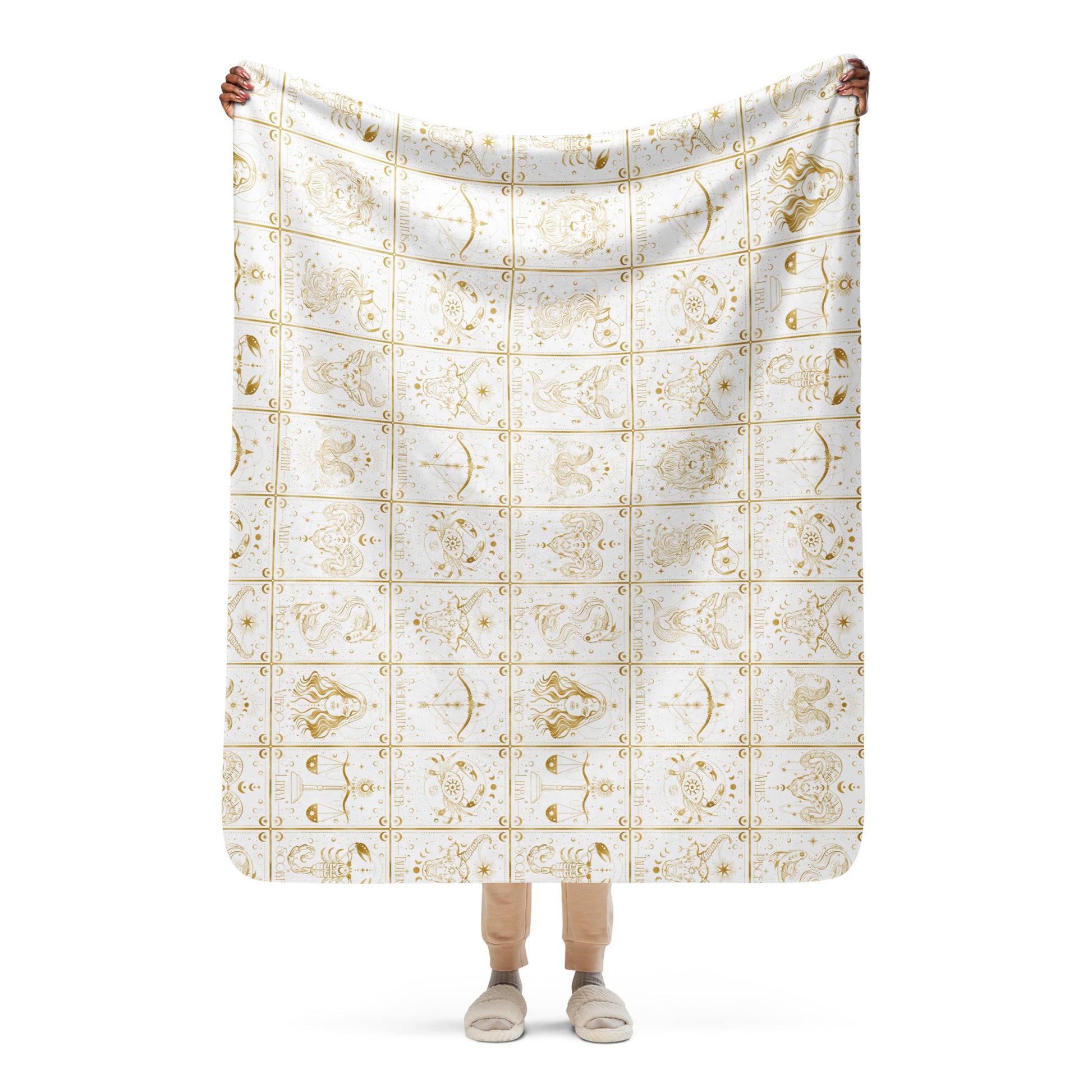 Zodiac Sign Inspired Sublimated Sherpa Blanket 