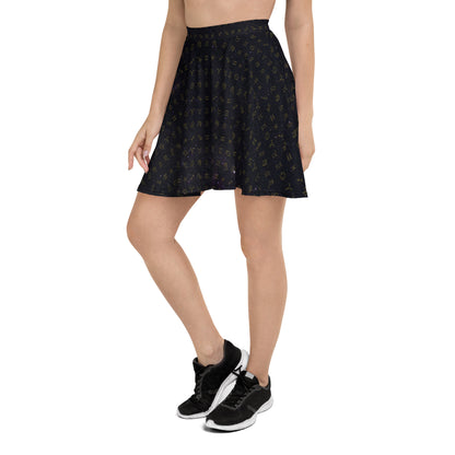 zodiac sign skater skirt black zodiac art
