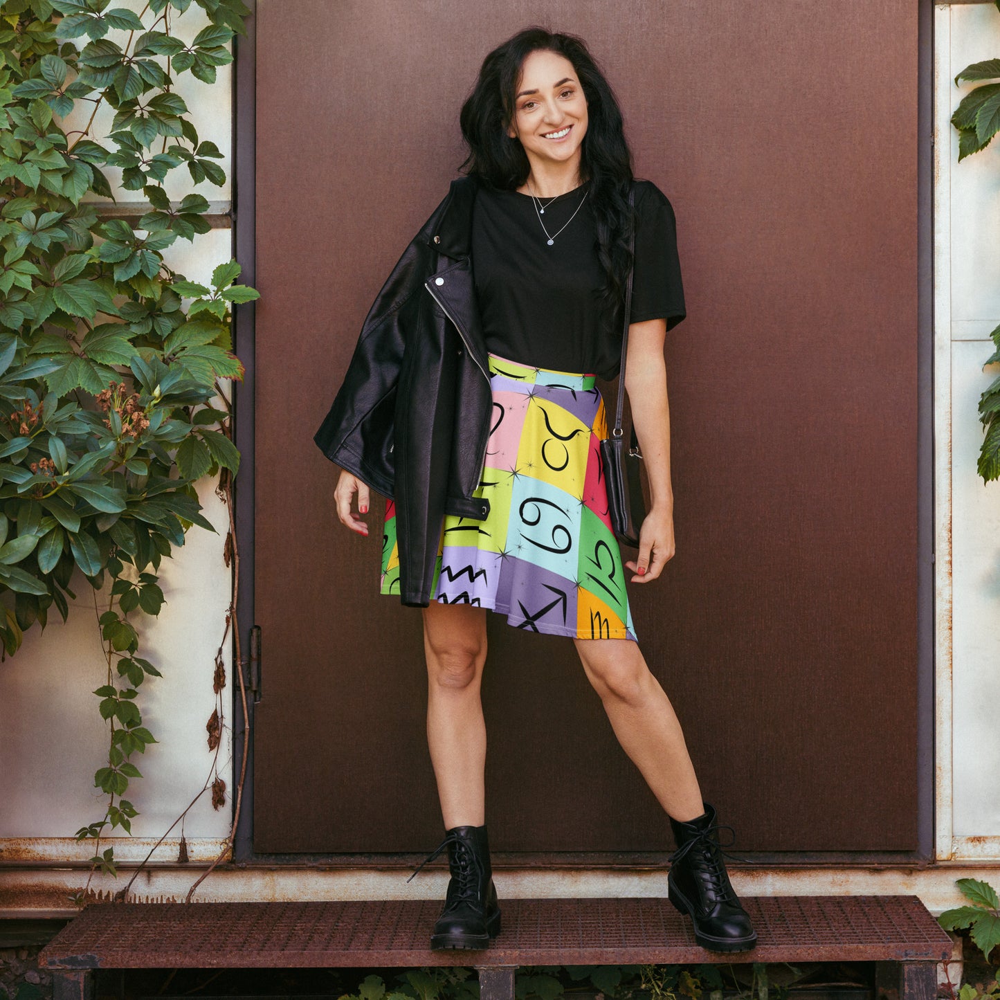 zodiac sign skater skirt rainbow zodiac
