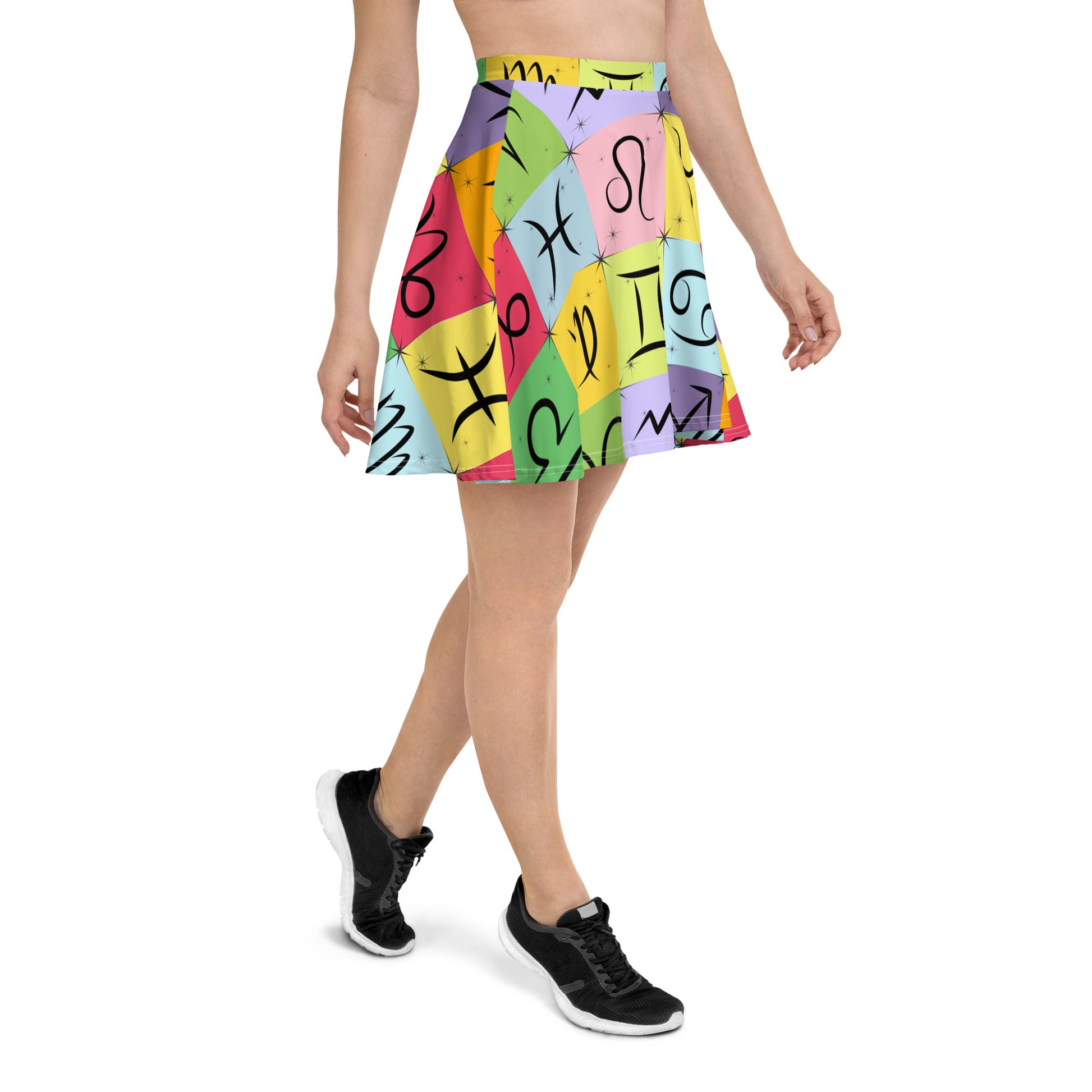 zodiac sign skater skirt rainbow zodiac astrology
