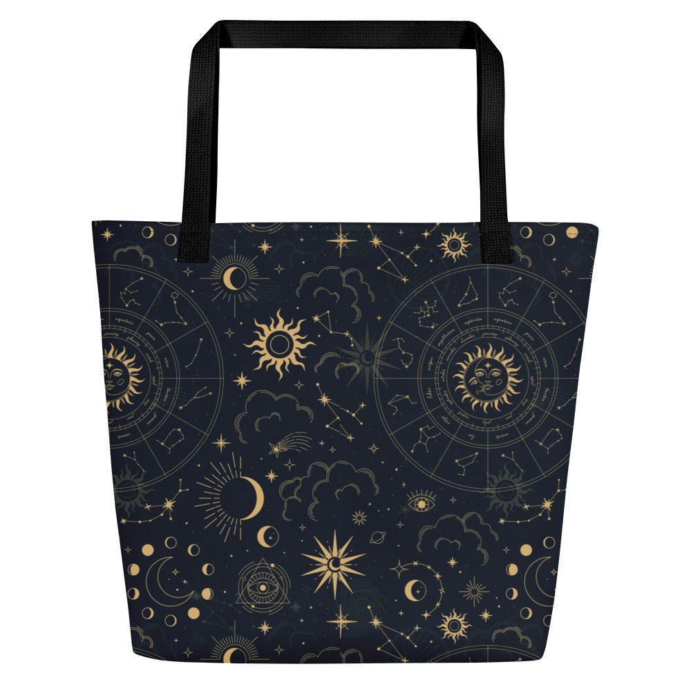 zodiac sign tote bag black zodiac astrology
