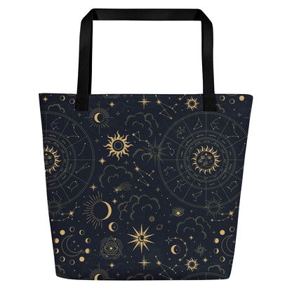 zodiac sign tote bag black zodiac astrology
