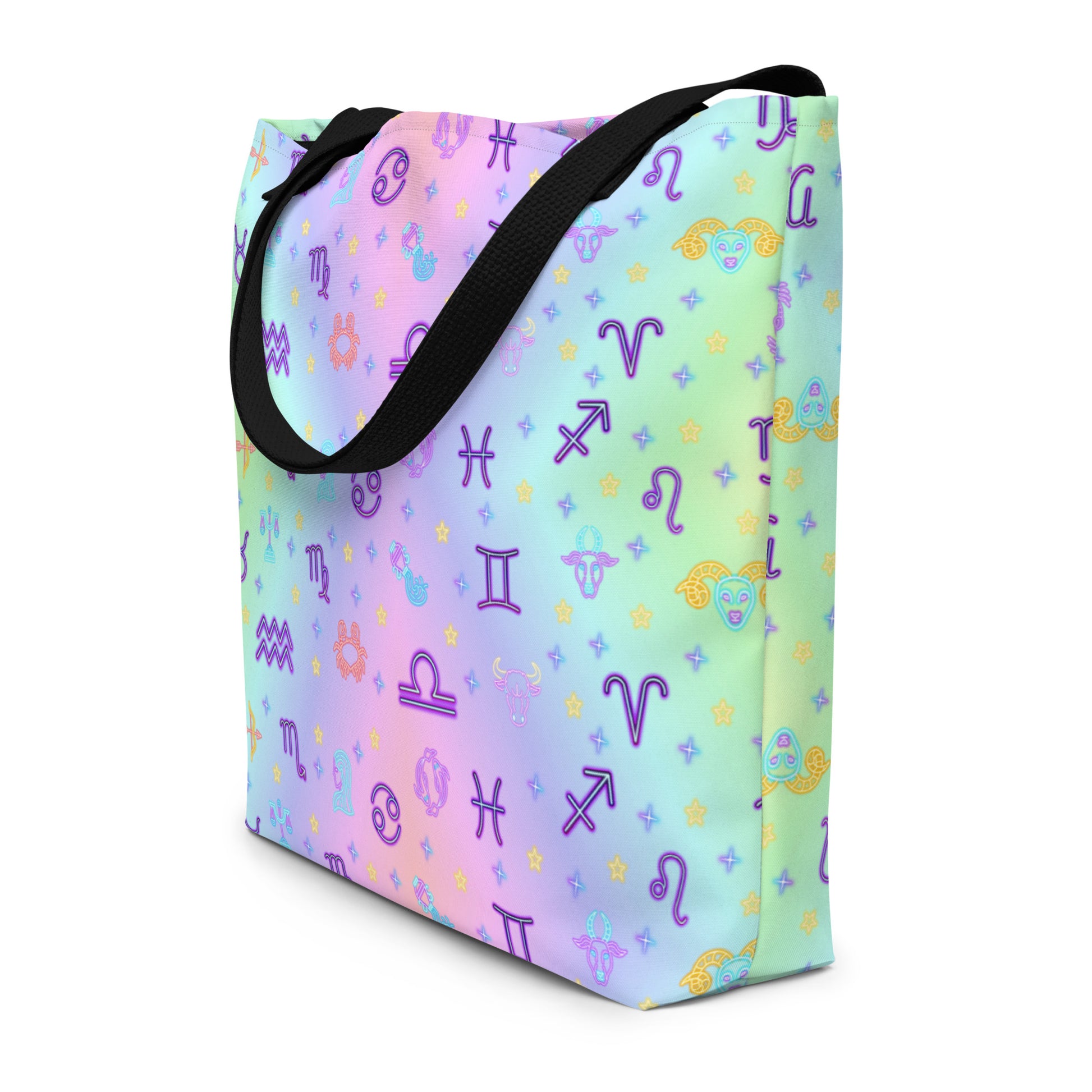 zodiac sign tote bag vibrant rainbow zodiac
